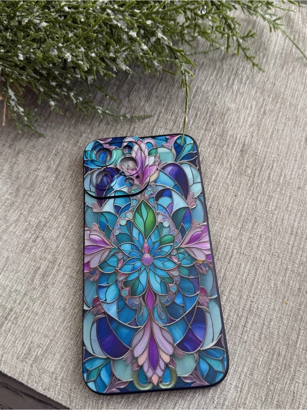 🦋 Beautiful Stained Glass Design iPhone 13 Pro Max Soft Protective Phone Cover